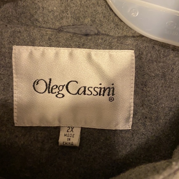 Oleg Cassini Gray Ruffled Versatile Jacket Coat 2X - Picture 7 of 13
